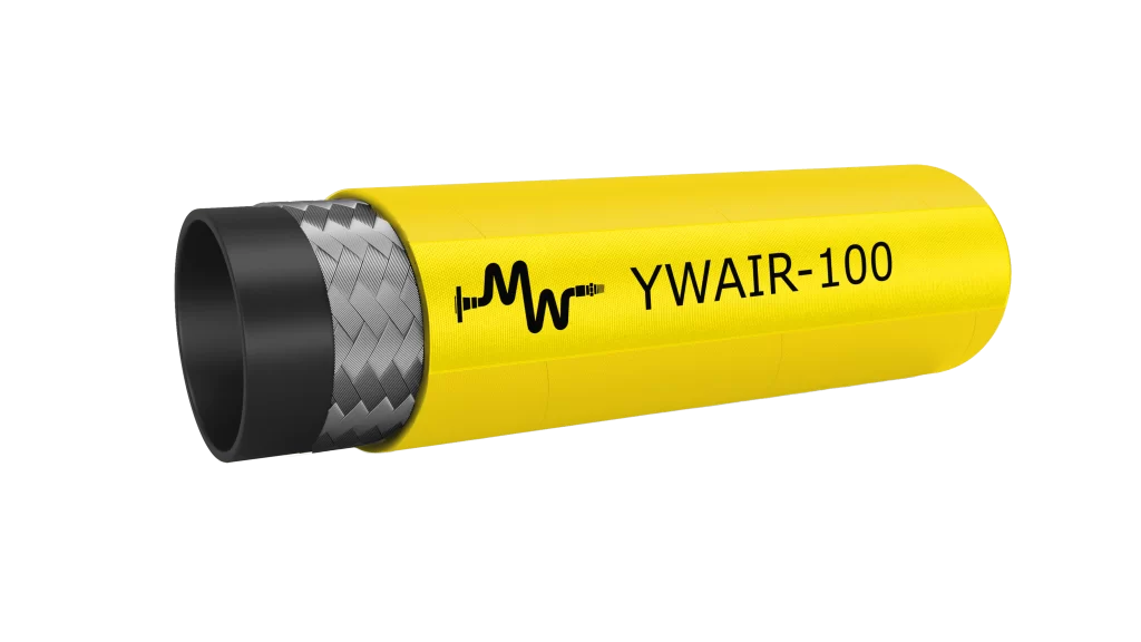 Yellow wire air suction and discharge hose illustration