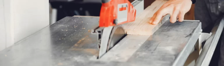 Person uses circular table saw