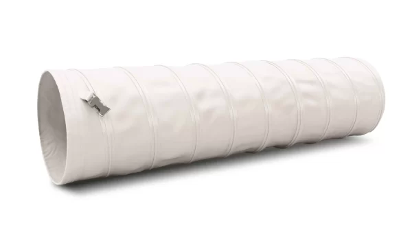 White AC ducting with white wearstrip and belt cuff ends