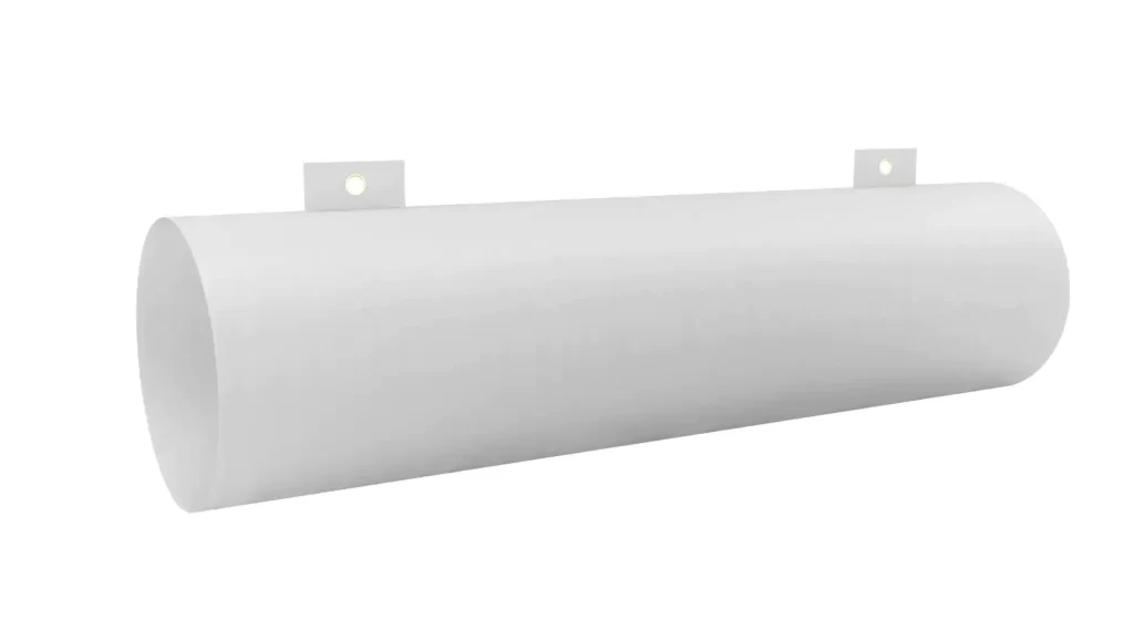 White layflat ducting hose with grommet holes