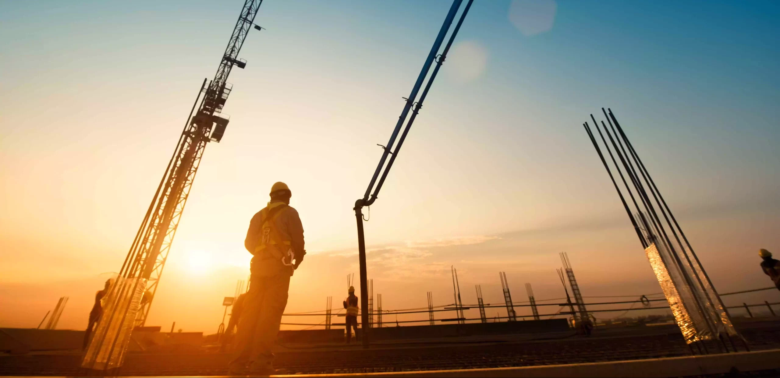 Construction at sunset