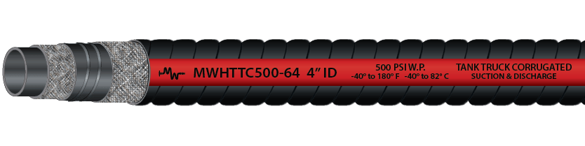 Tank Truck Corrugated 500 PSI Hose illustration